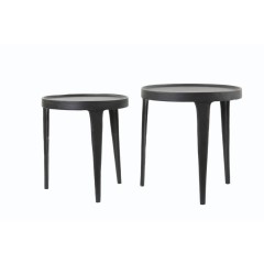 SIDE TABLE TOB SET OF 2 BLACK METAL 